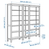Illustration with measurements for the product: HEMNES.