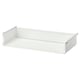 A HJÄLPA white metal shelf, perfect for organizing spaces. It a rectangular shape with a smooth finish.