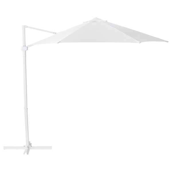 HÖGÖN white hanging parasol, rectangular, sun-protective fabric.