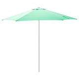 HÖGÖN parasol, light green, polyester, aluminum pole, square shape, easy open/close.