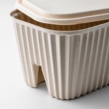 Beige HÖNSNÄT cable box, solid, ridged sides.