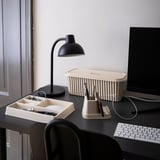 HÖNSNÄT, beige, phones/pen holder, desk. Small box by lamp & keyboard, fits in tight spaces.