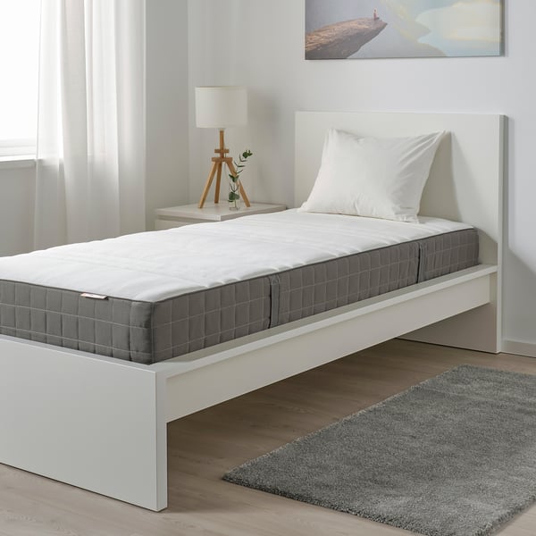 Hovag Pocket Sprung Mattress Firm Dark Grey 90x200 Cm Ikea