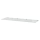 Option: The IDANÄS shelf is a clear, rectangular glass shelf. Its modern design offers a sleek and minimalistic look.
