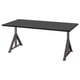 Option: An IDÅSEN black desk with a rectangular top and metal legs.