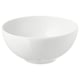 This image shows a white, round, simple-design bowl from IKEA 365+, made of feldspar porcelain.