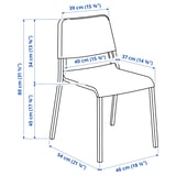 Illustration with measurements for the product: IKEA PS 2012.