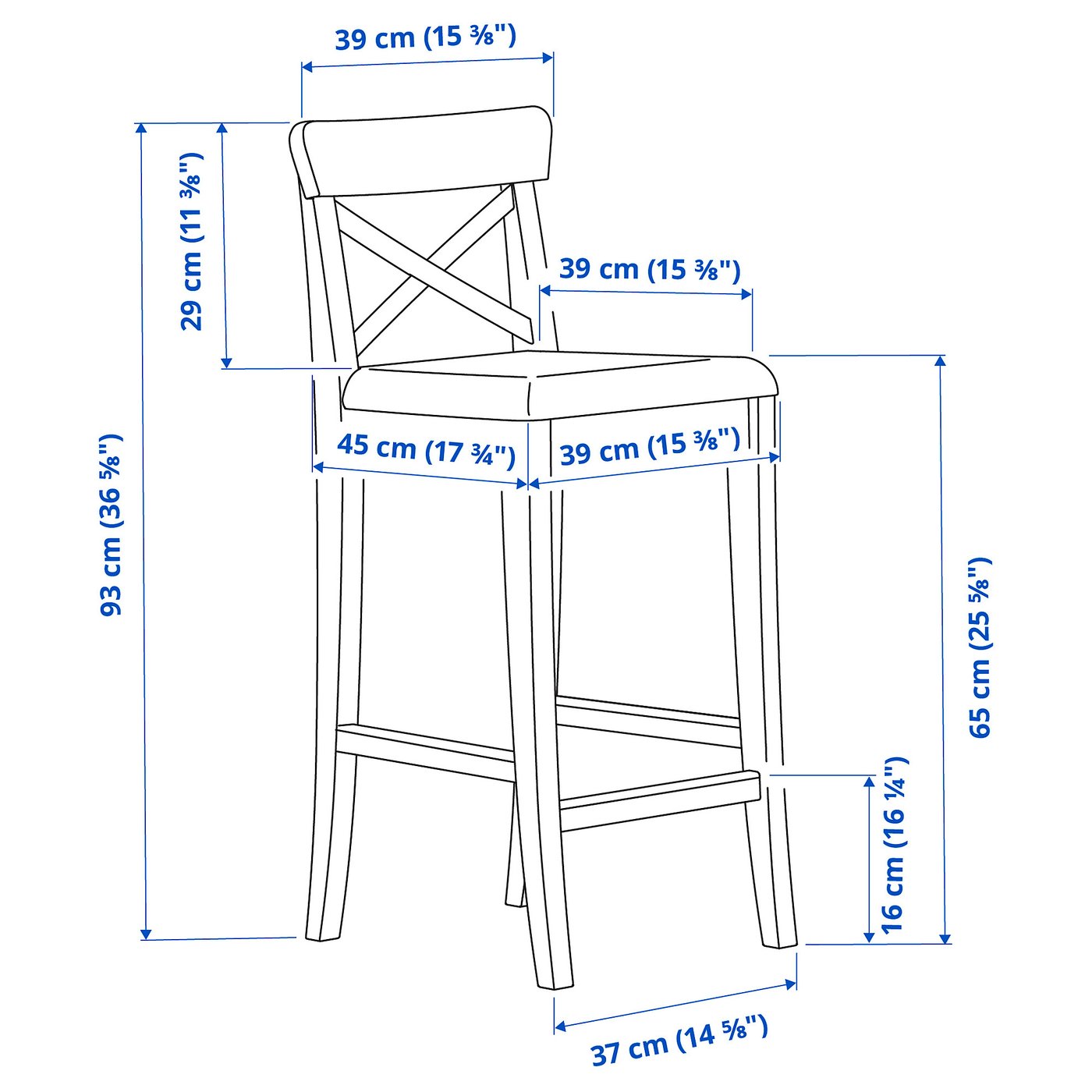 Ingolf Bar Stool With Backrest