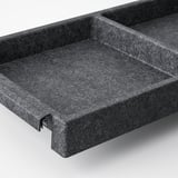 Black IVAR shelf, sturdy, protects items. Or, for something closer to the originals length: IVAR shelf, black, sturdy, easy access.