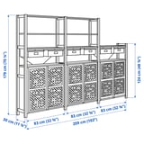Illustration with measurements for the product: IVAR.