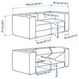 Illustration with measurements for the product: JÄTTEBO.