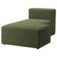 JÄTTEBO green chaise lounge module, modern design with ribbed texture, right-side facing, l-shape.