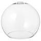 A JAKOBSBYN clear glass globe lampshade, handcrafted, round, and transparent.