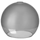 This image shows a round, gray JAKOBSBYN glass lampshade with a smooth, adjustable design.