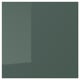No KALLARP high-gloss green kitchen cabinet, sleek and modern, made with recycled materials.
