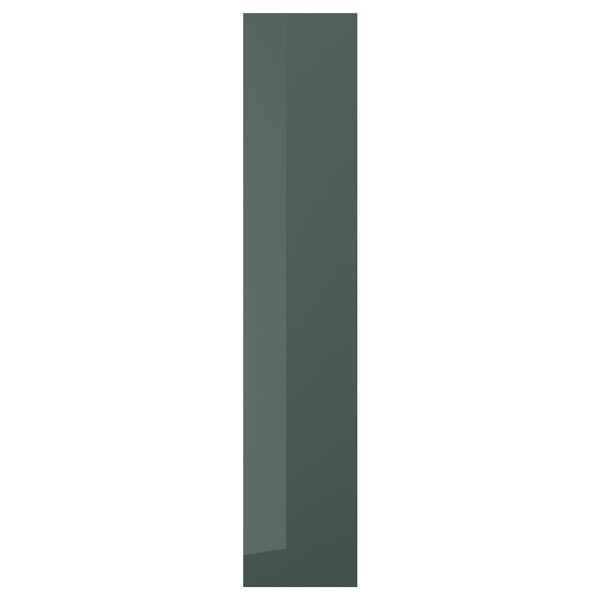 A KALLARP cabinet in glossy green. Its rectangular with sleek, modern lines.