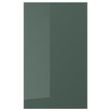 KALLARP high-gloss grey-green kitchen door, sleek modern design, recycled plastic foil.