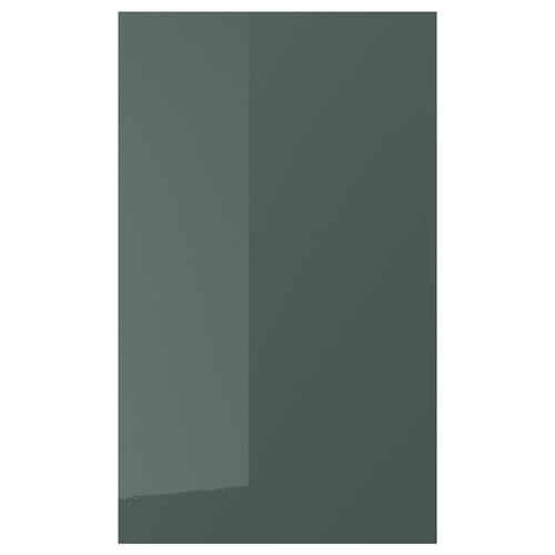 KALLARP high-gloss grey-green kitchen door, sleek modern design, recycled plastic foil.