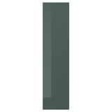 KALLARP green kitchen cabinet door with glossy finish, straight lines, recycled materials.