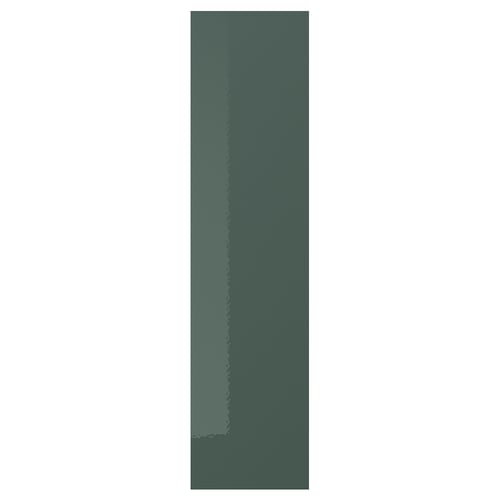 KALLARP green kitchen cabinet door with glossy finish, straight lines, recycled materials.