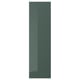 High-gloss, vertical green kitchen cabinet door with sleek line design and durable recycled plastic material.