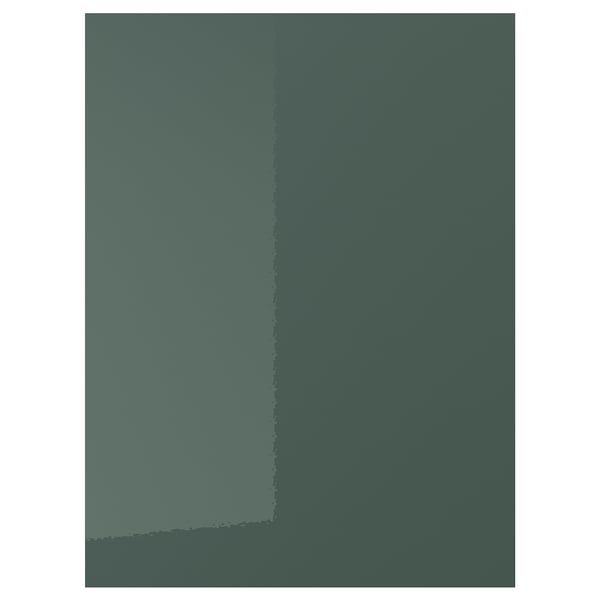 KALLARP teal high-gloss cabinet door, sleek design, durable recycled plastic.