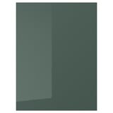 KALLARP teal high-gloss cabinet door, sleek design, durable recycled plastic.