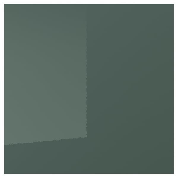 KALLARP high-gloss green kitchen cabinet door, sleek, modern design, recycled plastic.