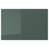 KALLARP high-gloss drawer fronts: sleek, modern, grey-green, recycled plastic, rectangular.