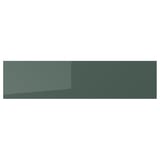 KALLARP drawer fronts in glossy teal with sleek, straight lines. Made from recycled materials, ensures modern design and durability.