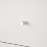 A sleek, white wall-mounted hook with smooth, metallic finish, reflecting minimalist design.