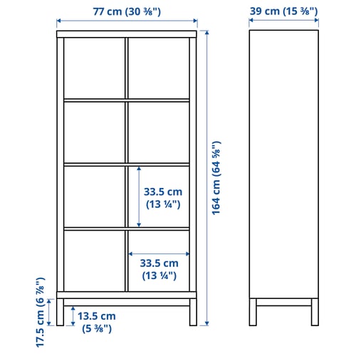 Illustration with measurements for the product: KALLAX.