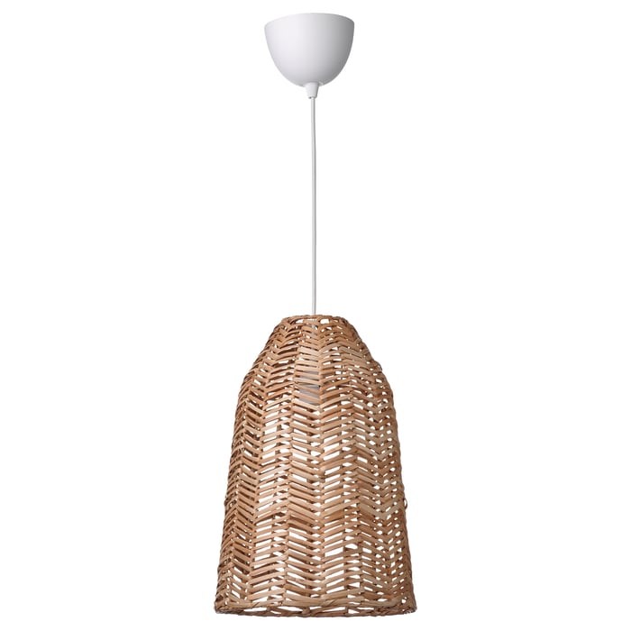 KAPPELAND / HAVSDJUP pendant lamp, white/rattan, 29 cm - IKEA