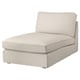 KIVIK beige chaise longue. Soft, angular design. Light beige gunnared fabric. Comfortable for relaxing.