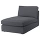 Single KIVIK chaise lounge in gray, sleek design with cushioned seat & back, ideal for relaxing.