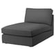 KIVIK chaise longue in gray, soft upholstery, rectangular design.