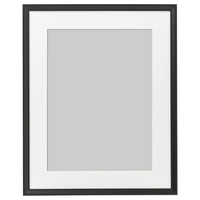 A black KNOPPÄNG picture frame with a thin edge, designed to hold and display photos safely with plastic front protection.