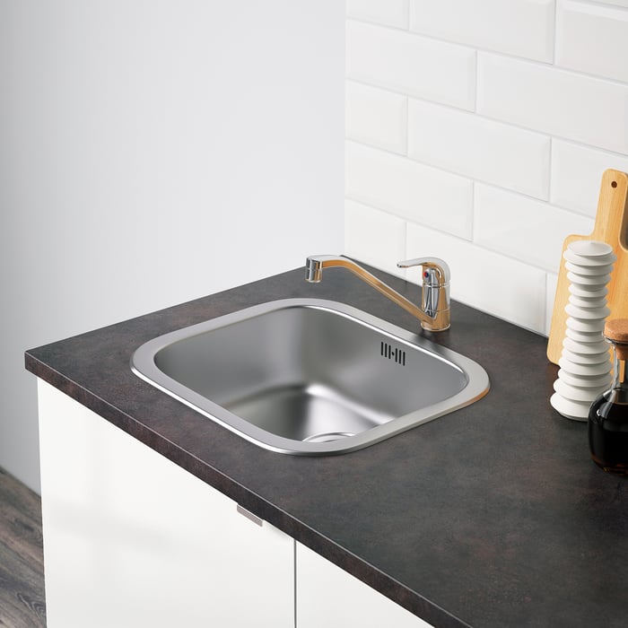 KNOXHULT base with doors and drawer, highgloss white, 120 cm