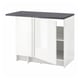 Option: KNOXHULT modular kitchen in white with grey top, rectangular, minimalist design, stands on adjustable feet.