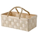 A light beige KÖSSEBÄR handwoven basket with handles, perfect for storage or gifts.
