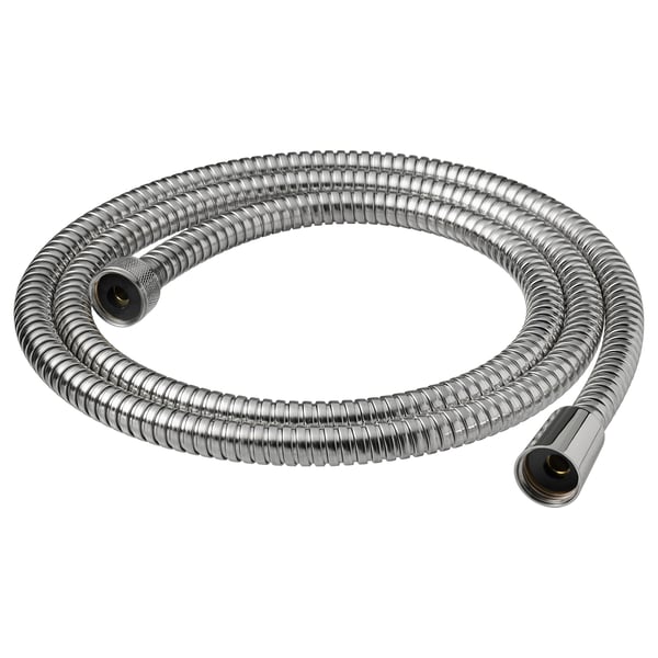 KOLSJÖN silver shower hose, coiled, durable chrome & stainless steel.