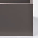 Black KOMPLEMENT drawer, smooth surface and sleek edges, showcasing quality and minimalist design.