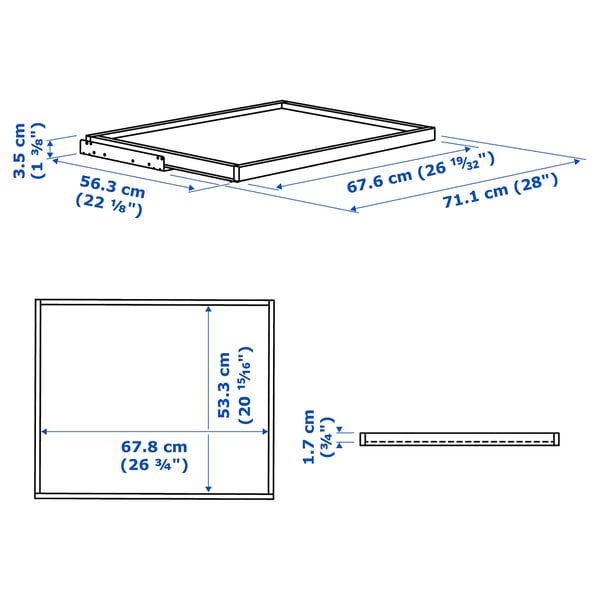 Illustration with measurements for the product: KOMPLEMENT.