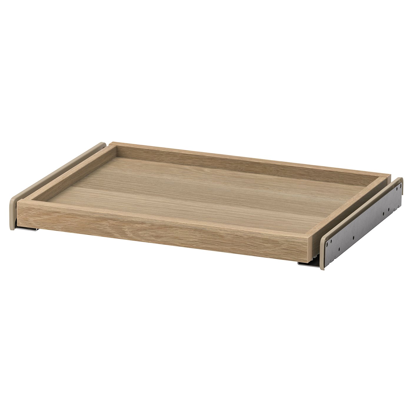 KOMPLEMENT pull-out tray. Light wood, rectangular, simple design. Ideal for wardrobe organisation.