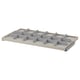 A white KOMPLEMENT drawer organiser with fabric dividers for tidy storage.