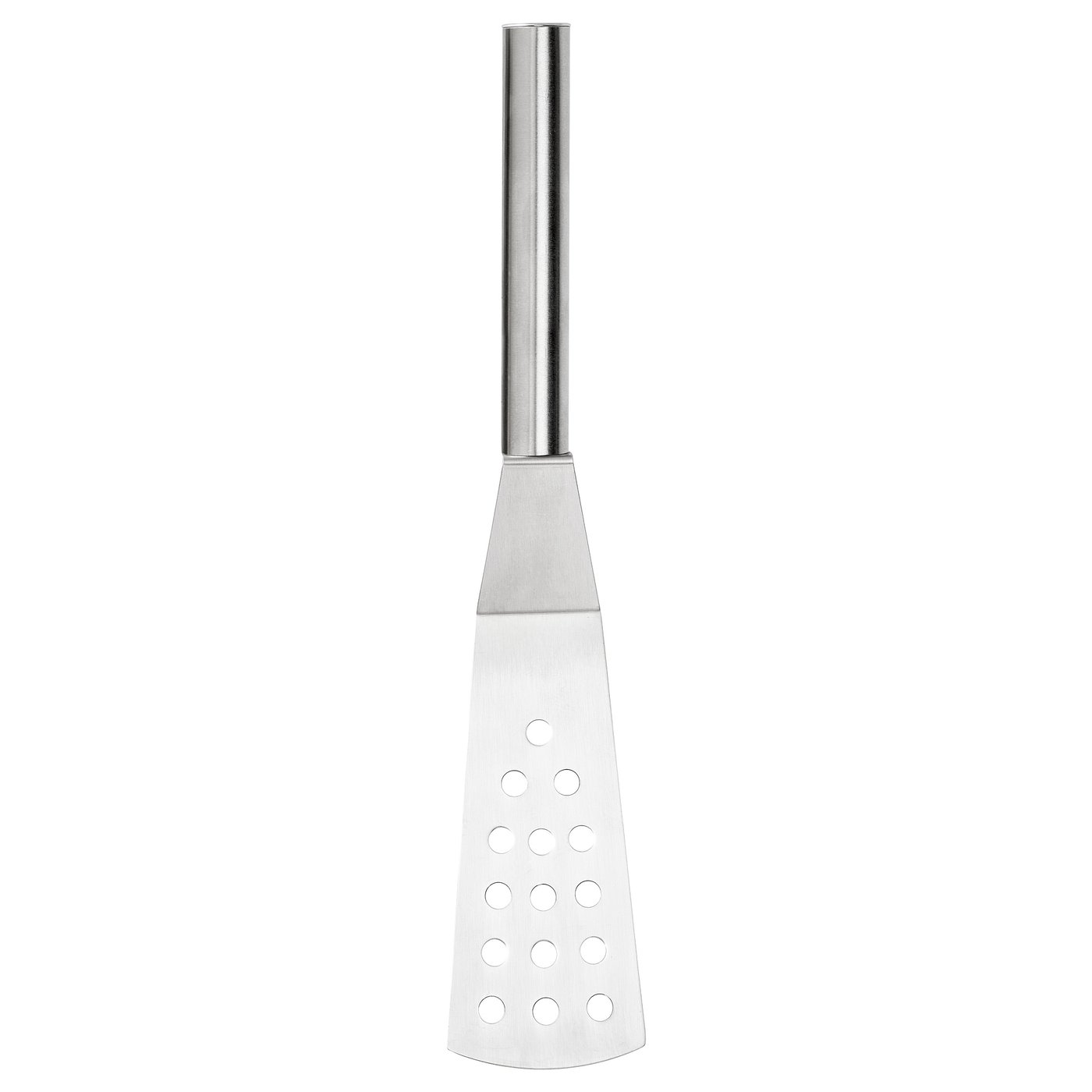 KONCIS spatula; silver; stainless steel & abs; perforated blade; long handle.
