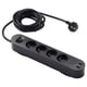 KOPPLA black surge protector: 4 sockets, 2 usb, polycarbonate
