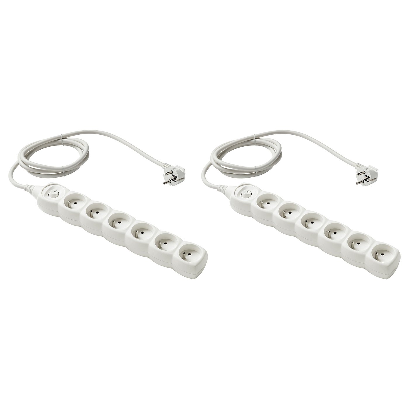 KOPPLA 6-way socket with switch, white, 1.5 m - IKEA