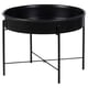 A round black KULTURSKOG plant stand with metal legs.