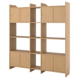 LÅDMAKARE: light wood, open and closed storage, wall-mounted, modern design.